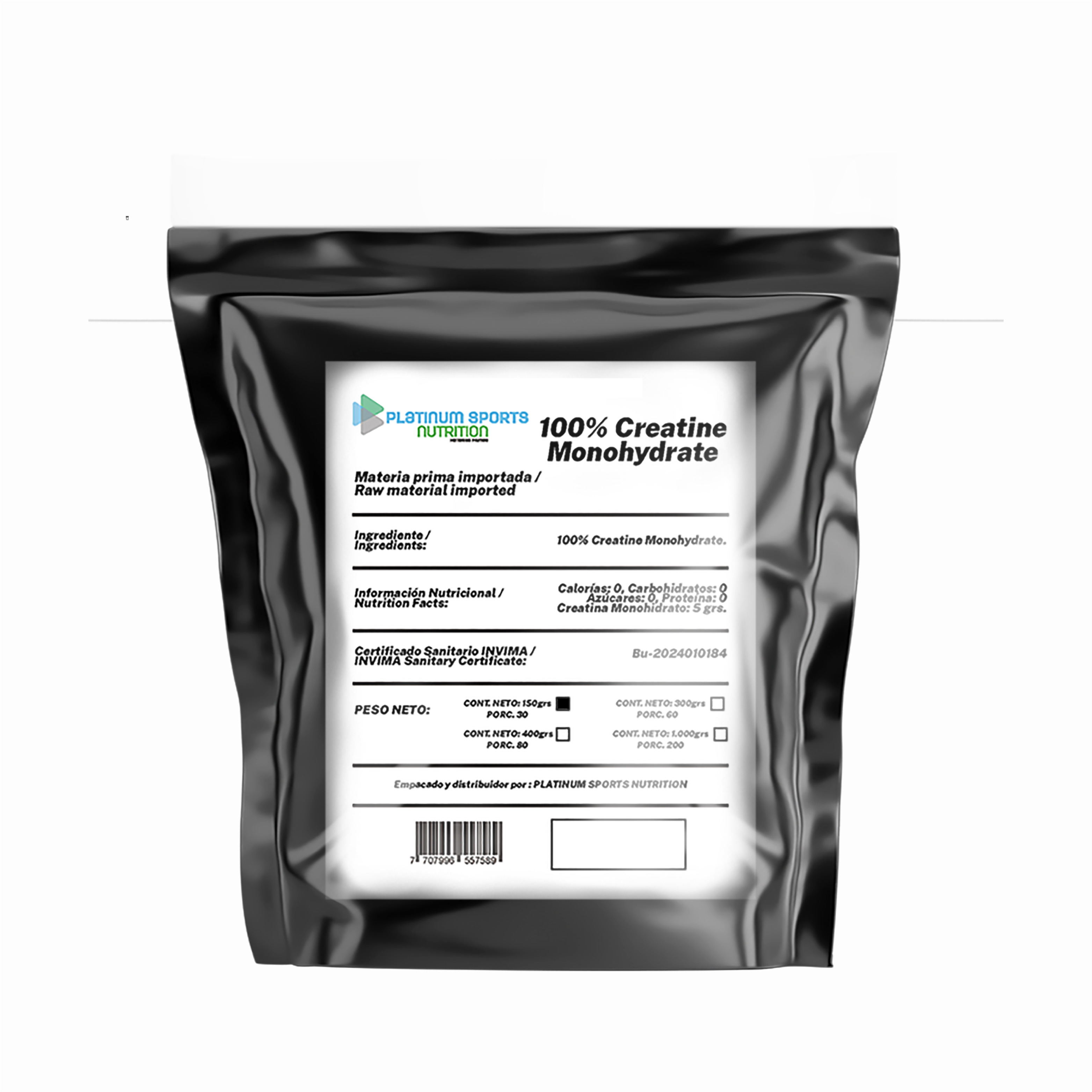 Creatine Monohydrate (Creatina Monohidratada) 150 grs - 30 Servicios