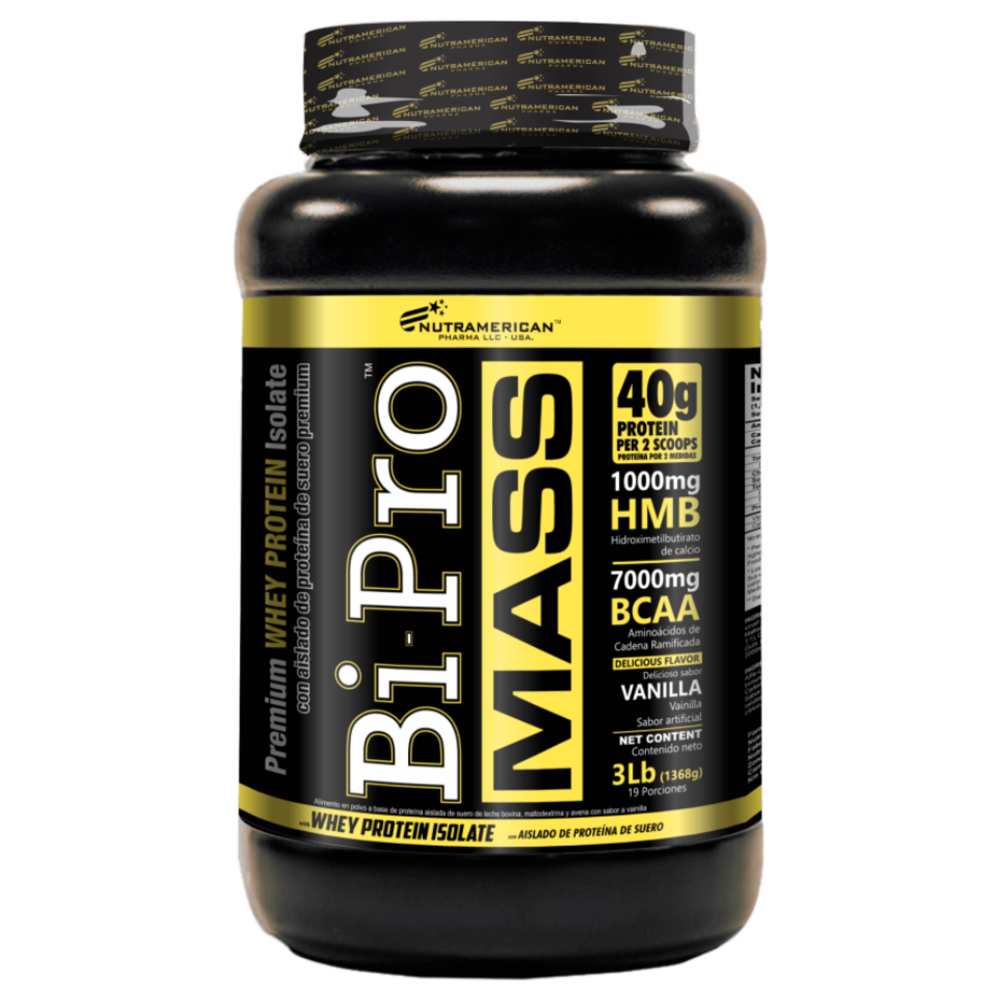 BI PRO MASS 3 LIBRAS VAINILLA - NUTRAMERICAN PHARMA (MEGAPLEX)