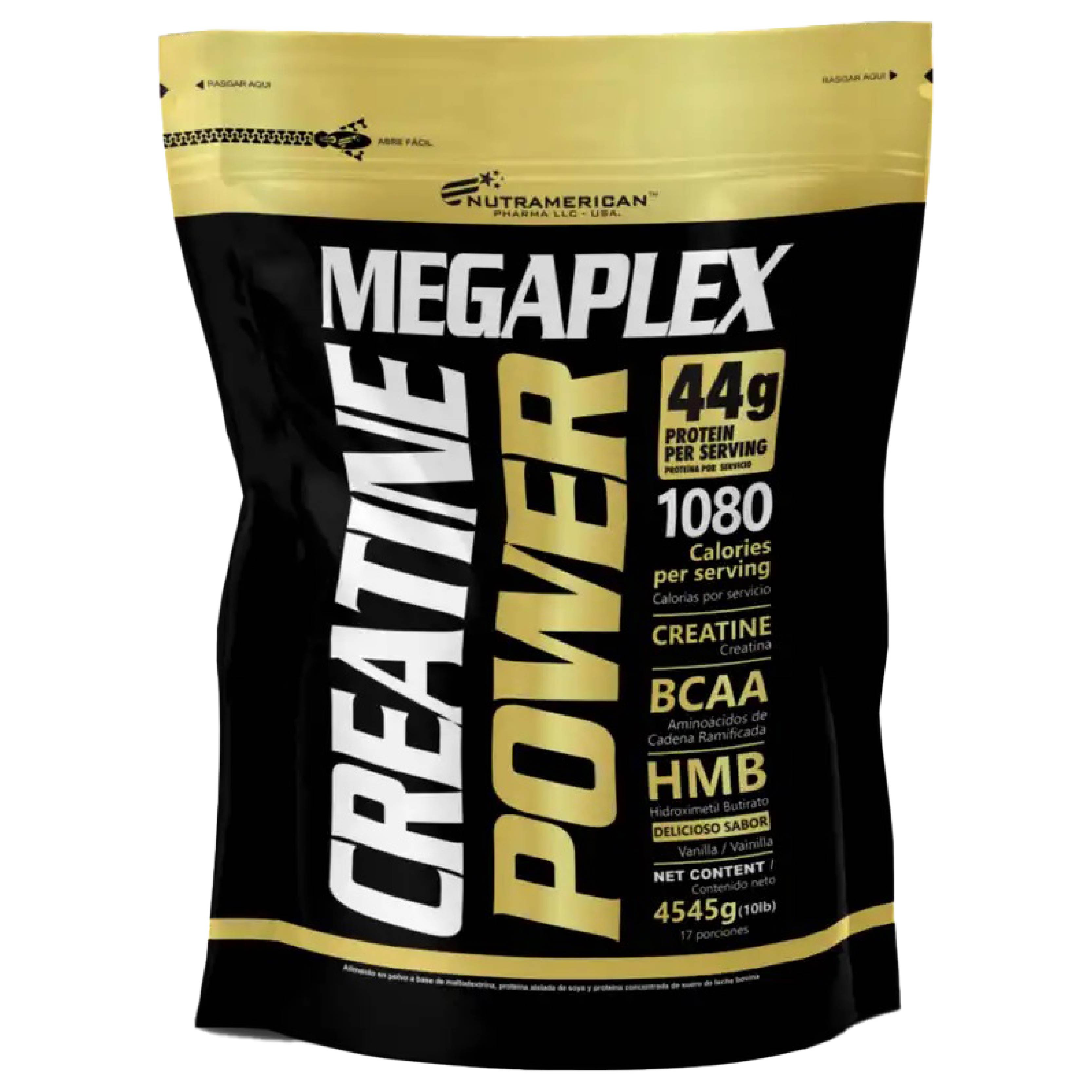 MEGAPLEX CREATINE POWER 10 LIBRAS VAINILLA - NUTRAMERICAN PHARMA (MEGAPLEX)