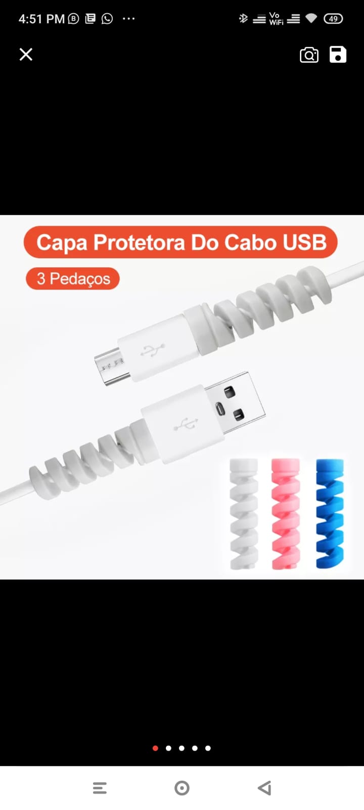 FUNDA PROCTECTORA DO CABO USB