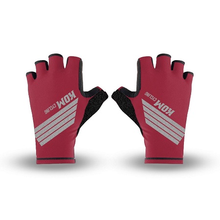 GUANTES ROJOS DEDO CORTO KOM LINEAS - XL