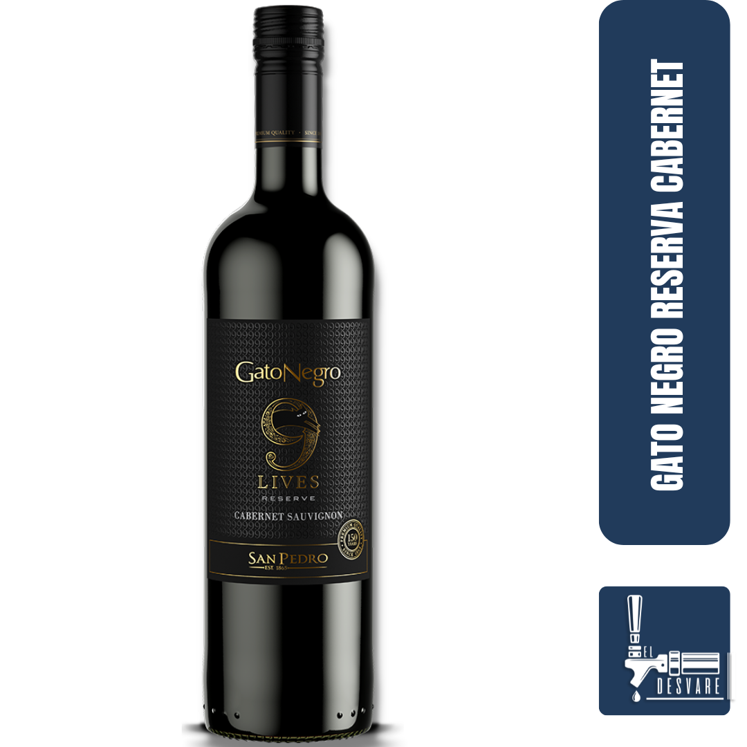 VINO GATO NEGRO RESERVA 9 VIDAS SAUVIGNON 750ML