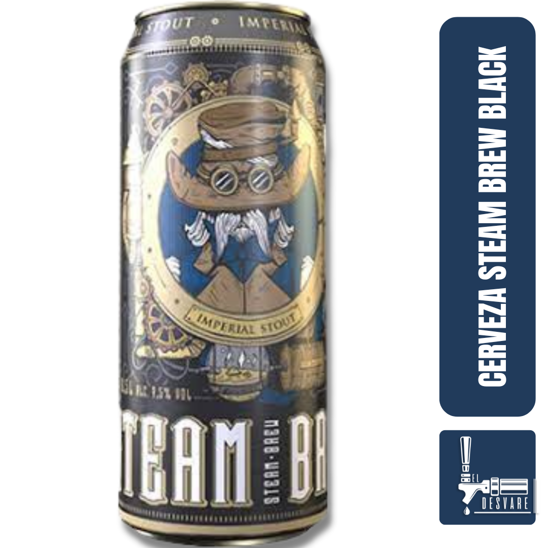 CERVEZA ALEMANA STEAM BREW STOUT 500ML VOL 7.5%