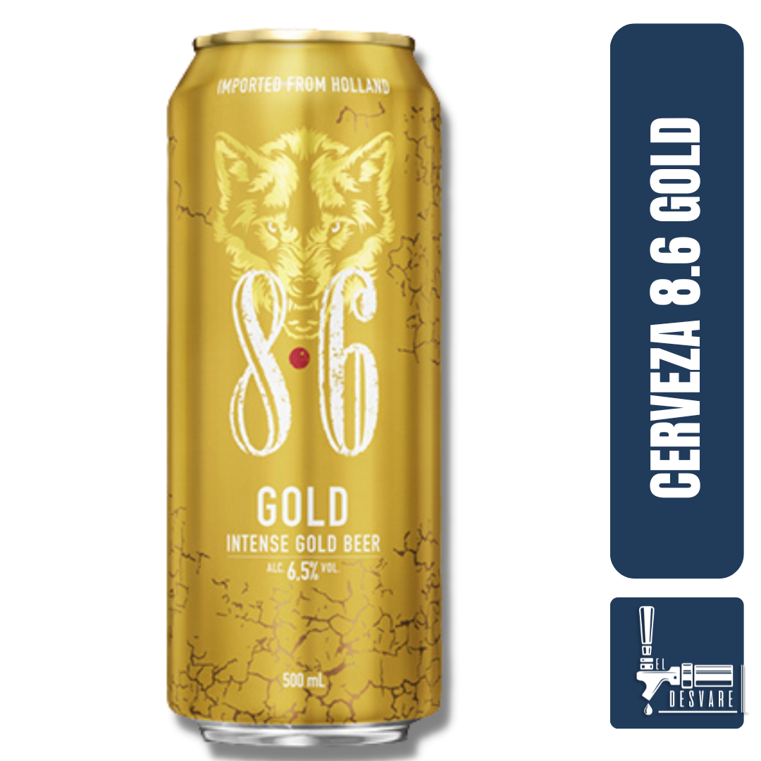 CERVEZA ALEMANA 8.6 GOLD 500ML VOL 6.5%