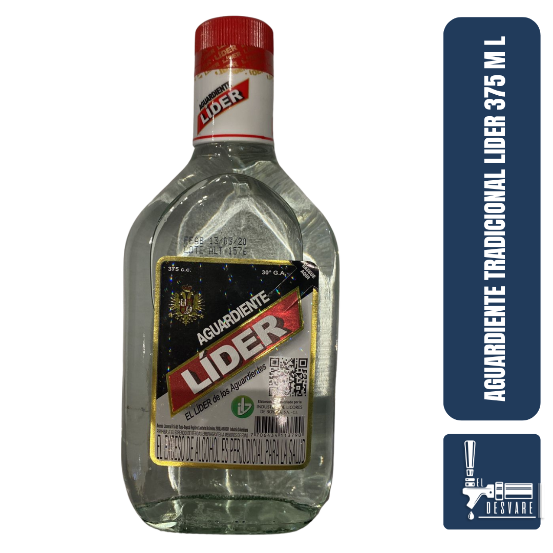 AGUARDIENTE LIDER TRADICIONAL 375 ML 1/2