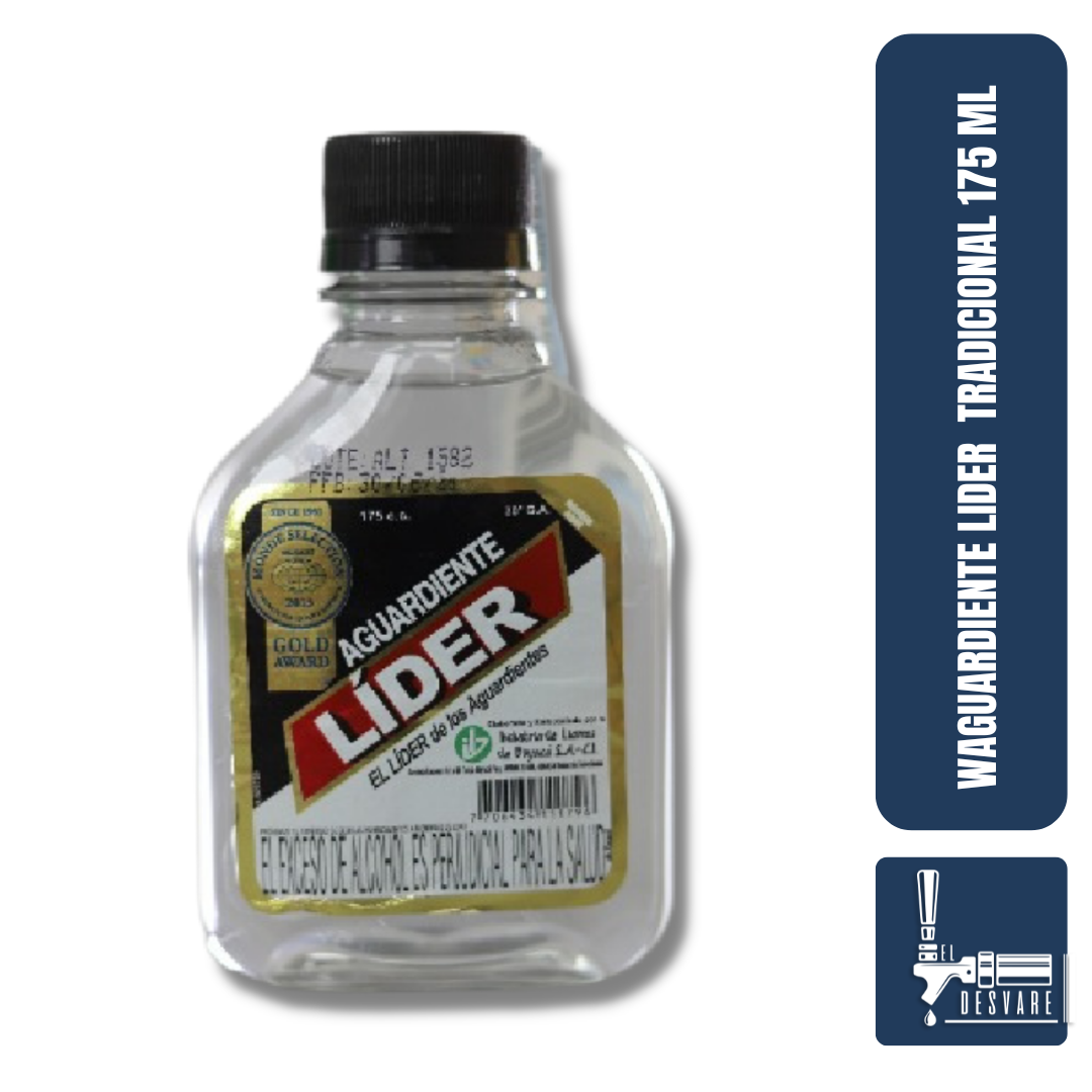 AGUARDIENTE LIDER TRADICIONAL PET 175ML 1/4