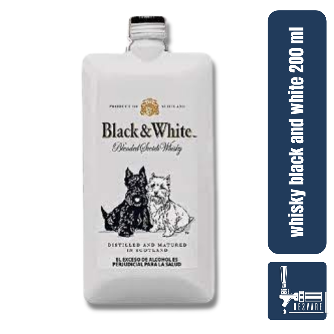 WHISKY BLACK & WHITE 200ML PACK BLANCO