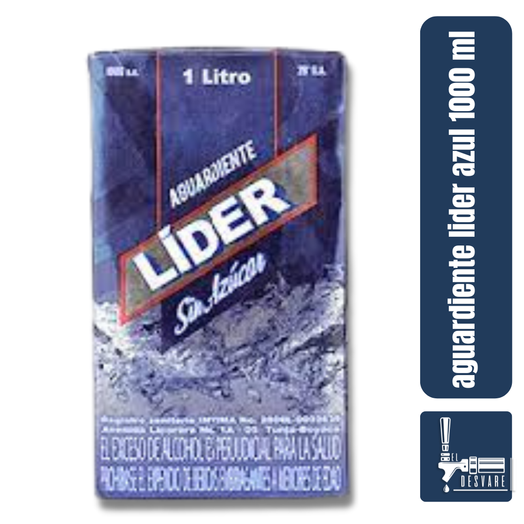 AGUARDIENTE LIDER AZUL SIN AZUCAR T.PACK X1000ML