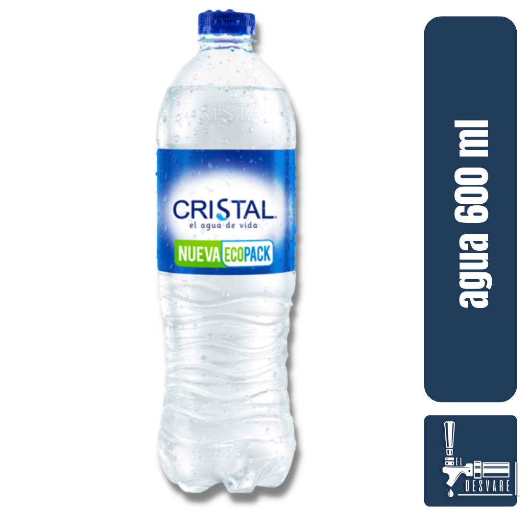 AGUA CRISTAL PET UND 600ML, botella agua cristal