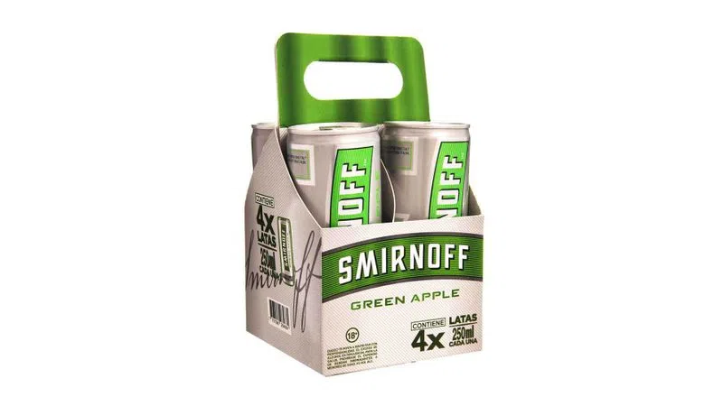 VODKA SMIRNOFF GREEN APPLE FOUR PACK LATA 