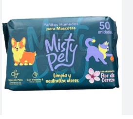 PAÑITOS HUMEDOS MISTY PET( 50 UNIDADES)