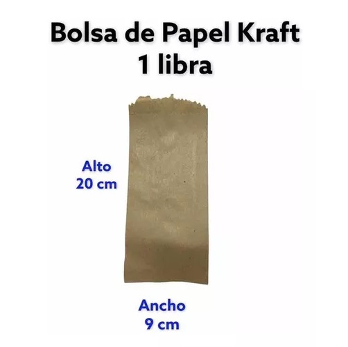 Bolsa de Papel Kraft 1 Libra 100und