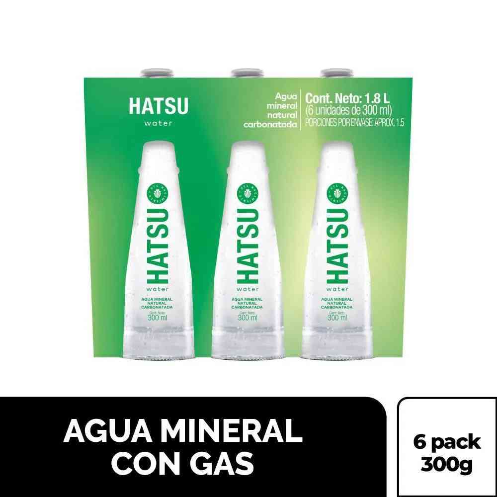 Agua Con Gas Hatsu 300ml Vidrio