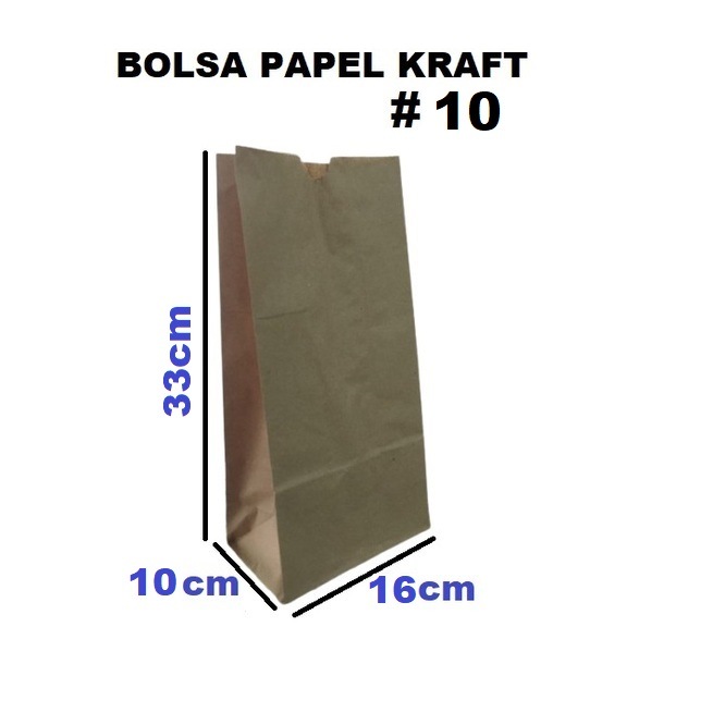 Bolsa Papel Kraft 10 Libra 100und 