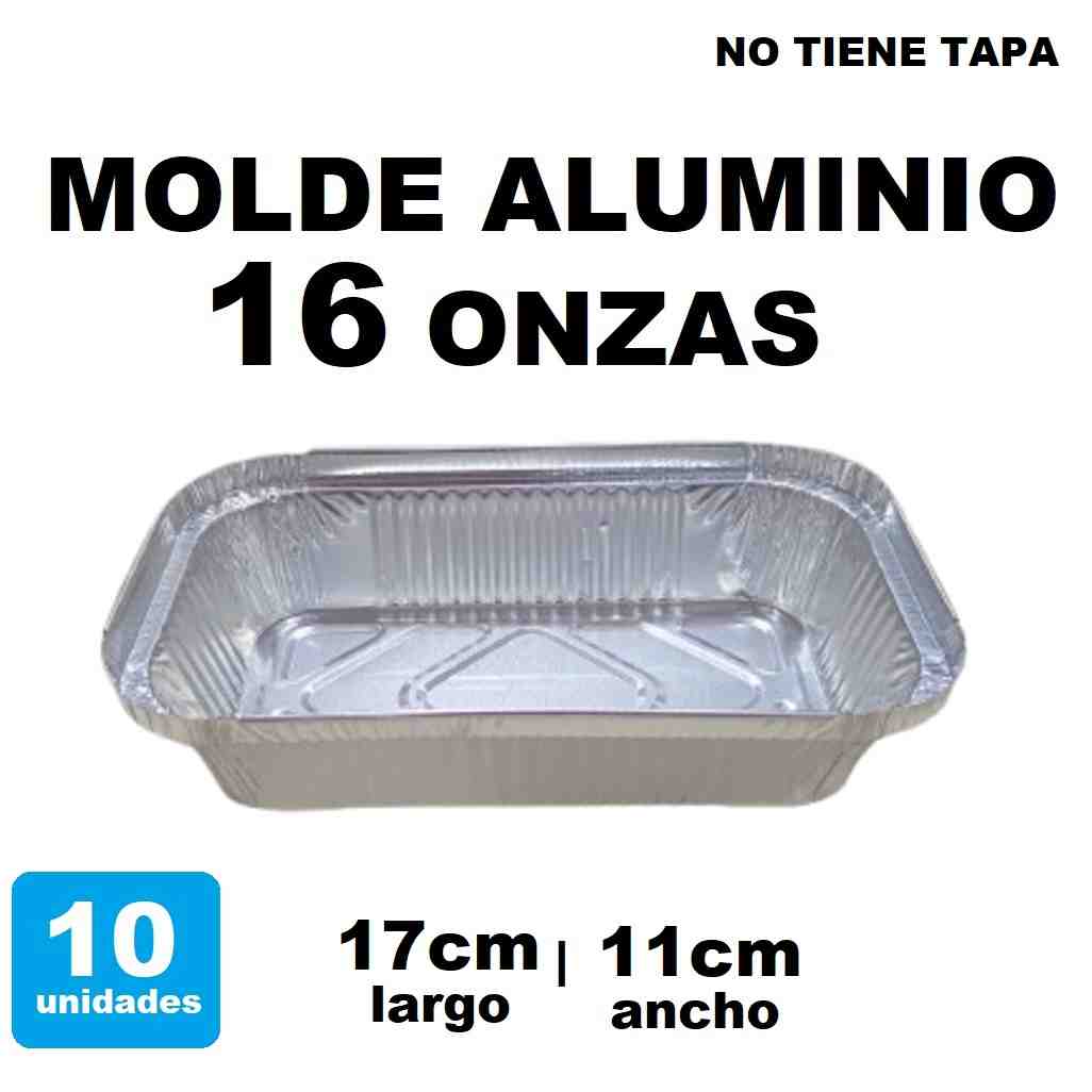 Molde Aluminio 16onz Rectangular Unitario (NO TIENE TAPA)