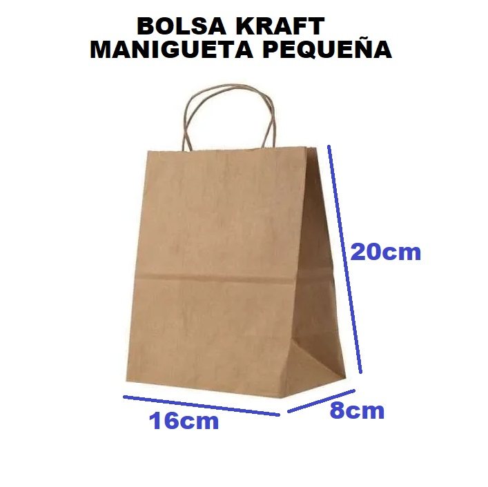 Bolsa Papel Kraft Manigueta Pequeña 1und 