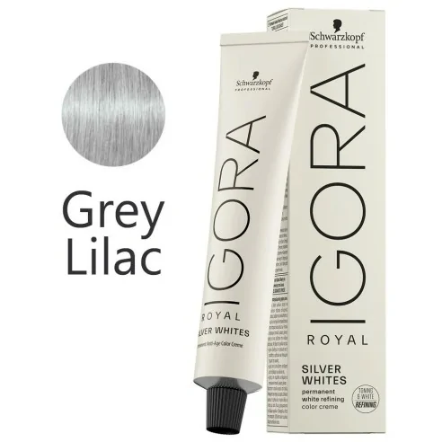 Igora Royal Silver White Grey Lilac  60 ml  + 2 Loción activadora de 30ml + Guantes platicos