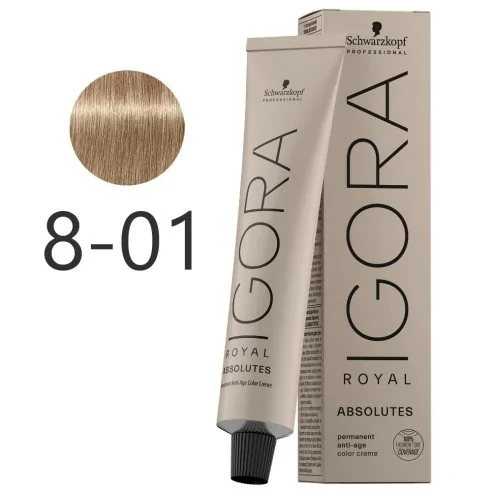 Igora Royal Absolutes 60 ml  (8-01) + 2 Loción activadora de 30ml + Guantes platicos