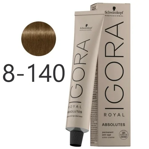 Igora Royal Absolutes 60 ml  (8-140) + 2 Loción activadora de 30ml + Guantes platicos