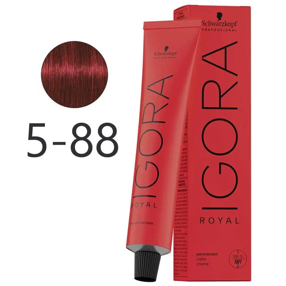 Igora Royal 60 ml (5-88)  + 2 Loción activadora de 30ml + Guantes platicos