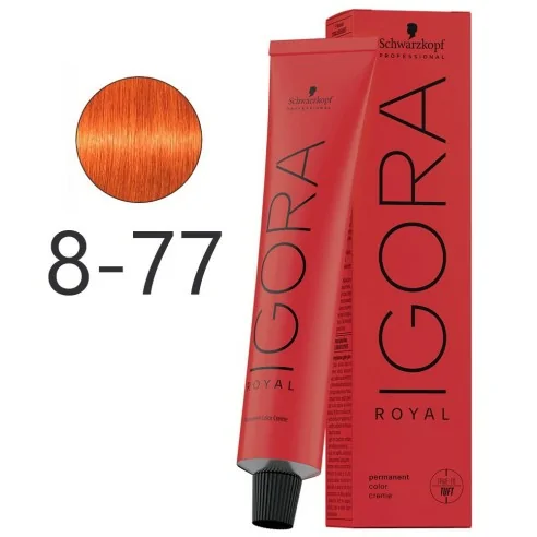 Igora Royal 60 ml (8-77)  + 2 Loción activadora de 30ml + Guantes platicos