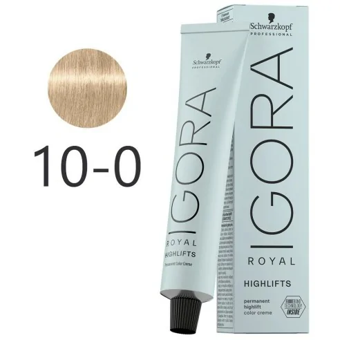 Igora Royal Highlifts 60 ml (10-0)   + 4 Loción activadora de 30ml + Guantes platicos