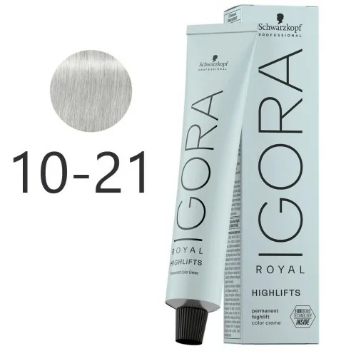 Igora Royal Highlifts 60 ml (10-21)   + 4 Loción activadora de 30ml + Guantes platicos