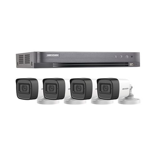 KIT 4 CH HIKVISION 2MP DVR-M1 4BULLET + 1TB VIDEO HIKVISION