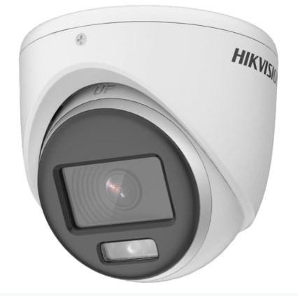 CAMARA DOMO 2MP HIKVISION COLORVU 20M LUZ BLANCA C/AUDIO DS-2CE70DF0T-LPFS 2.8MM