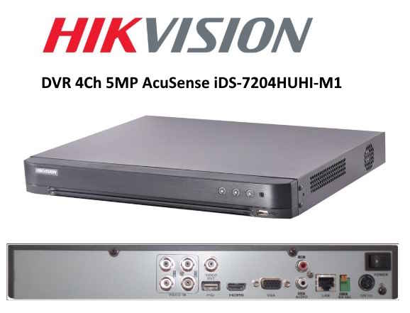 DVR 4CH HIKVISION 5MP MODEL ACUSENSE iDS-7204HUHI-M1/X