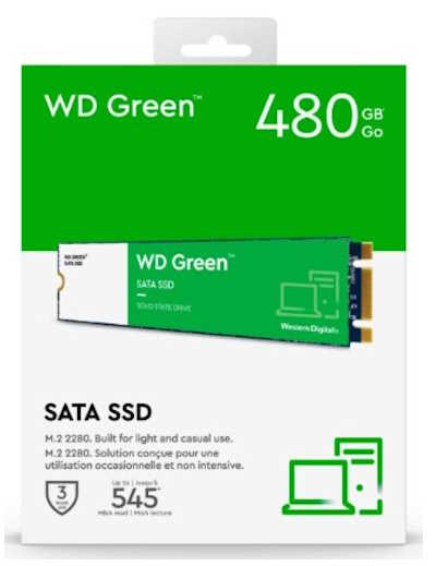 Disco Solido M.2 SSD 480 GB WD Green