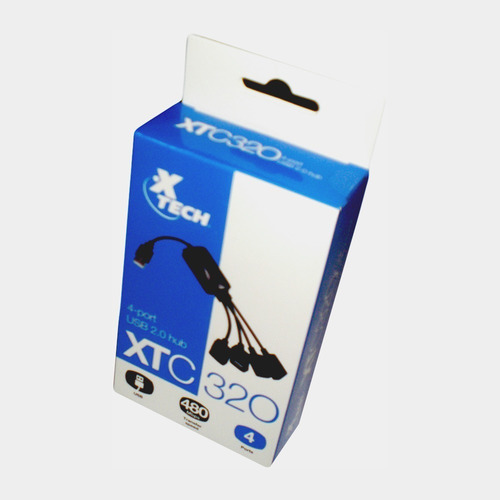 Hub Usb 2.0 Xtech Xtc 320 Tipo Pulpo 4 Bocas 