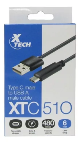 Cable tipo C a USB Xtech 1.8MTS 480Mbps