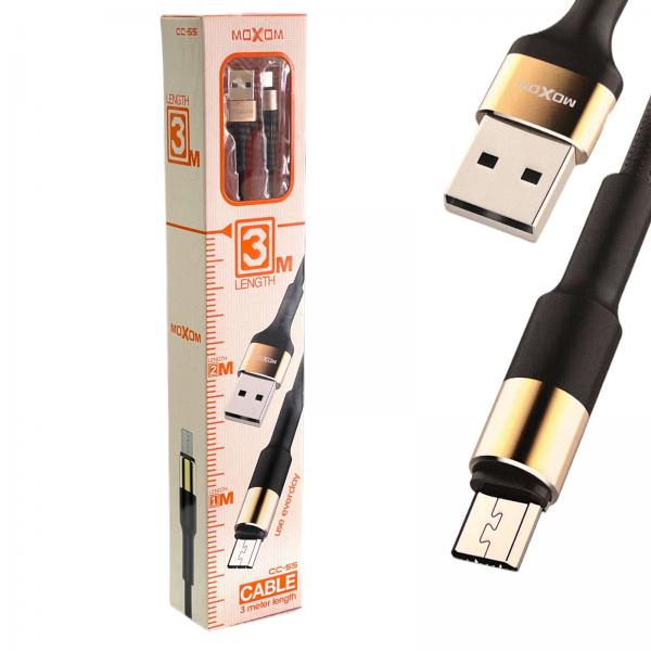 CABLE MICRO USB MOXOM 3MTS