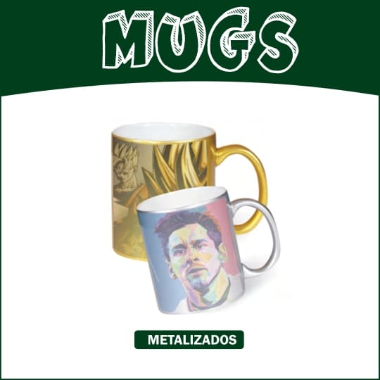 Mugs Metalizados Dorado/Plateado