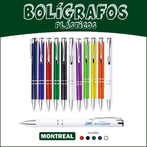 Bolígrafos Esferos Plásticos Referencia Montreal
