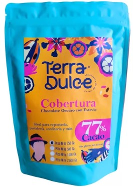 Cobertura de Chocolate al 77% Estevia Chips 250gr Terradulce