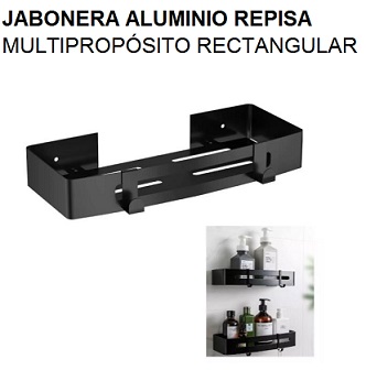 Jabonera Aluminio Repisa Multipropósito Rectangular (Precio x Unidad)