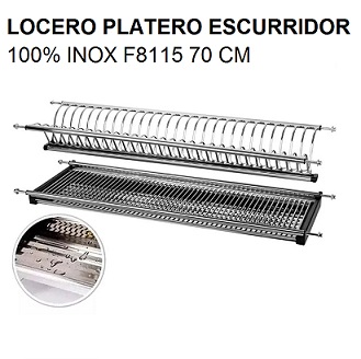 Locero Platero Escurridor 100% Inox F8115 70 Cm