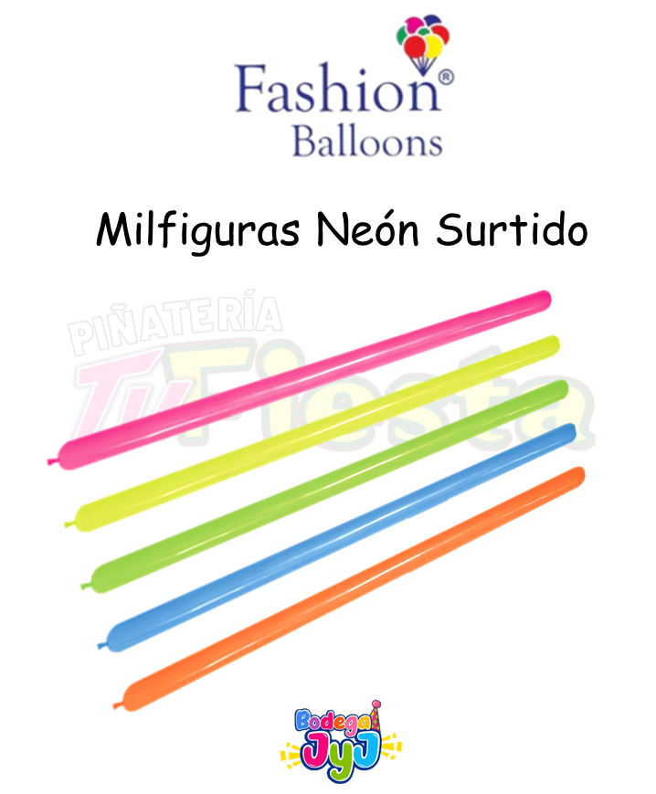 GLOBO MILFIGURAS NEON SURTIDO FASHION BALLONS