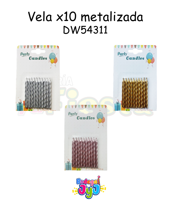VELA X1O METALIZADA SENCILLA DW54311