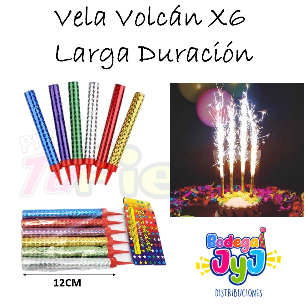 VELA VOLCÁN X6 12CM 50 SEGUNDOS