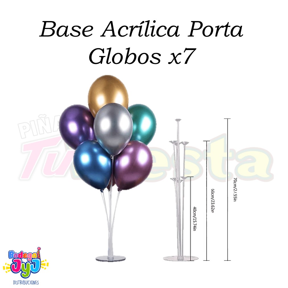 BASE ACRÍLICA PORTA GLOBOS X7