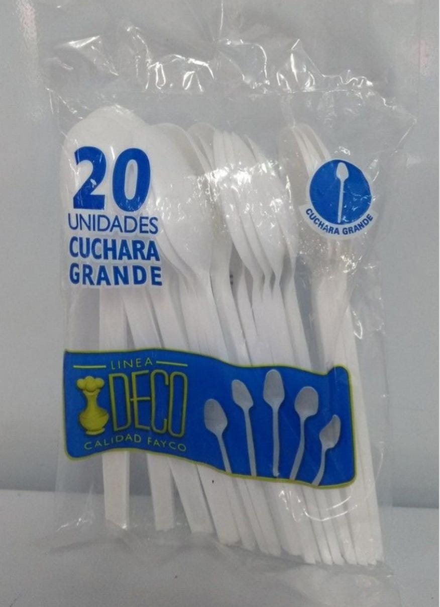 CUCHARA X20 GRANDE PLASTICA