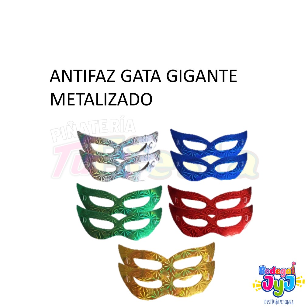 ANTIFAZ GATA GIGANTE DECORACION METALIZADO