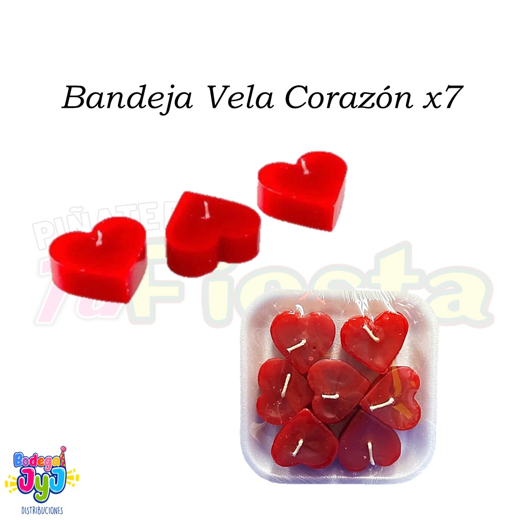 BANDEJA VELA CORAZÓN X7