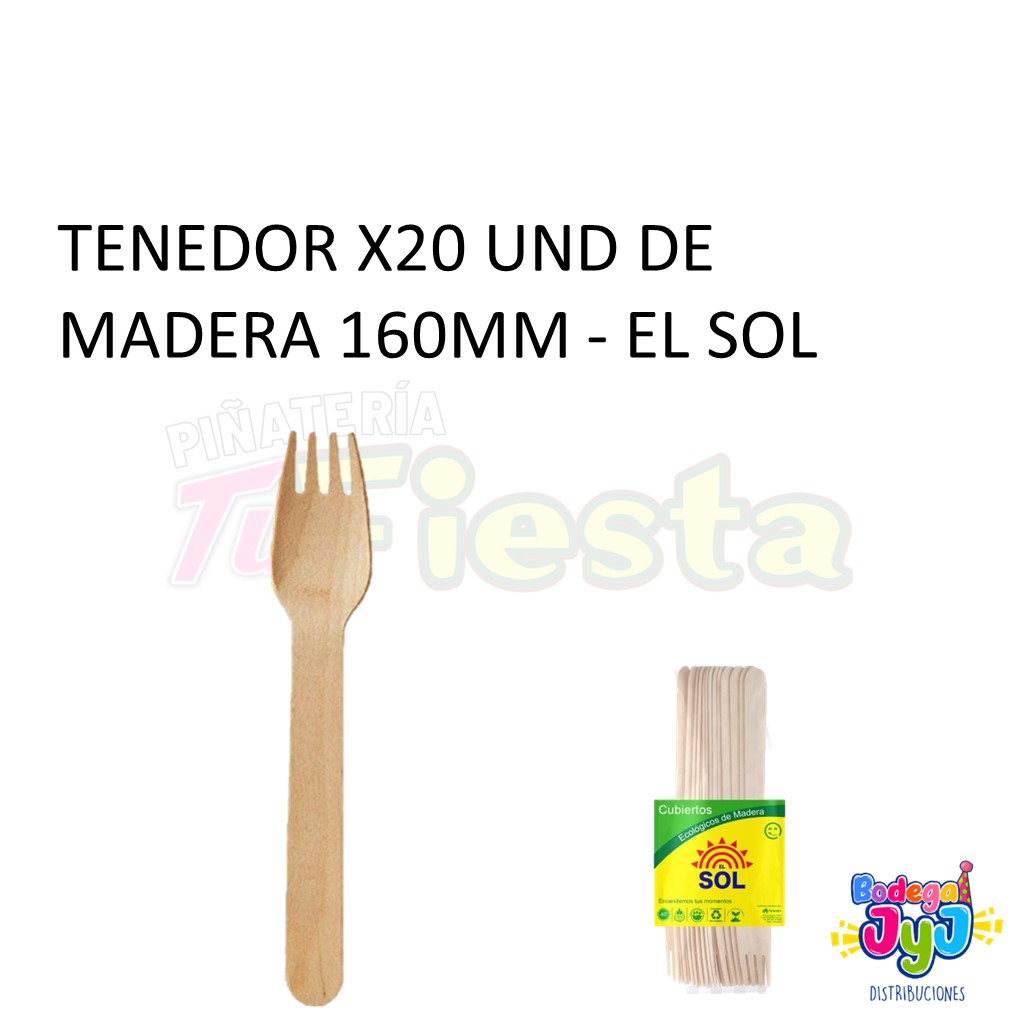 TENEDOR X20 MADERA 160MM EL SOL