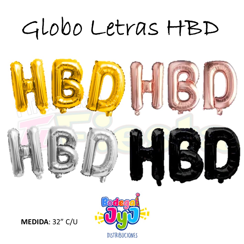 GLOBO LETRAS HBD 30" O 32"