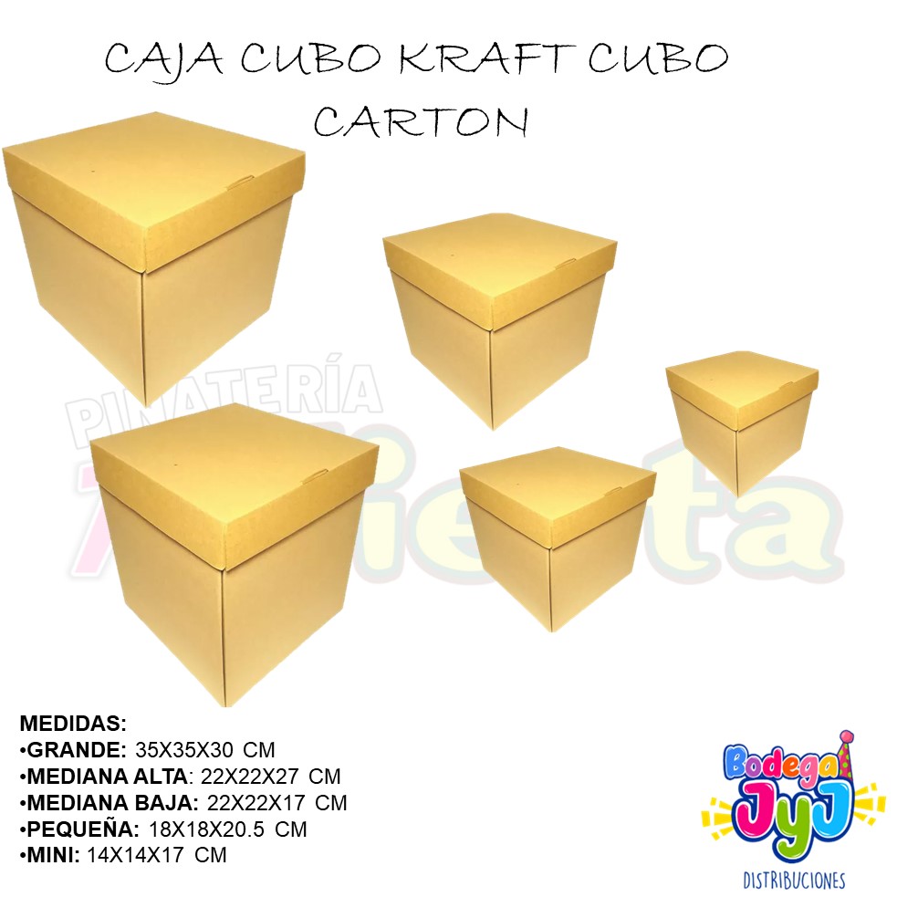 CAJA CUBO KRAFT SIN VENTANA - BODEGA