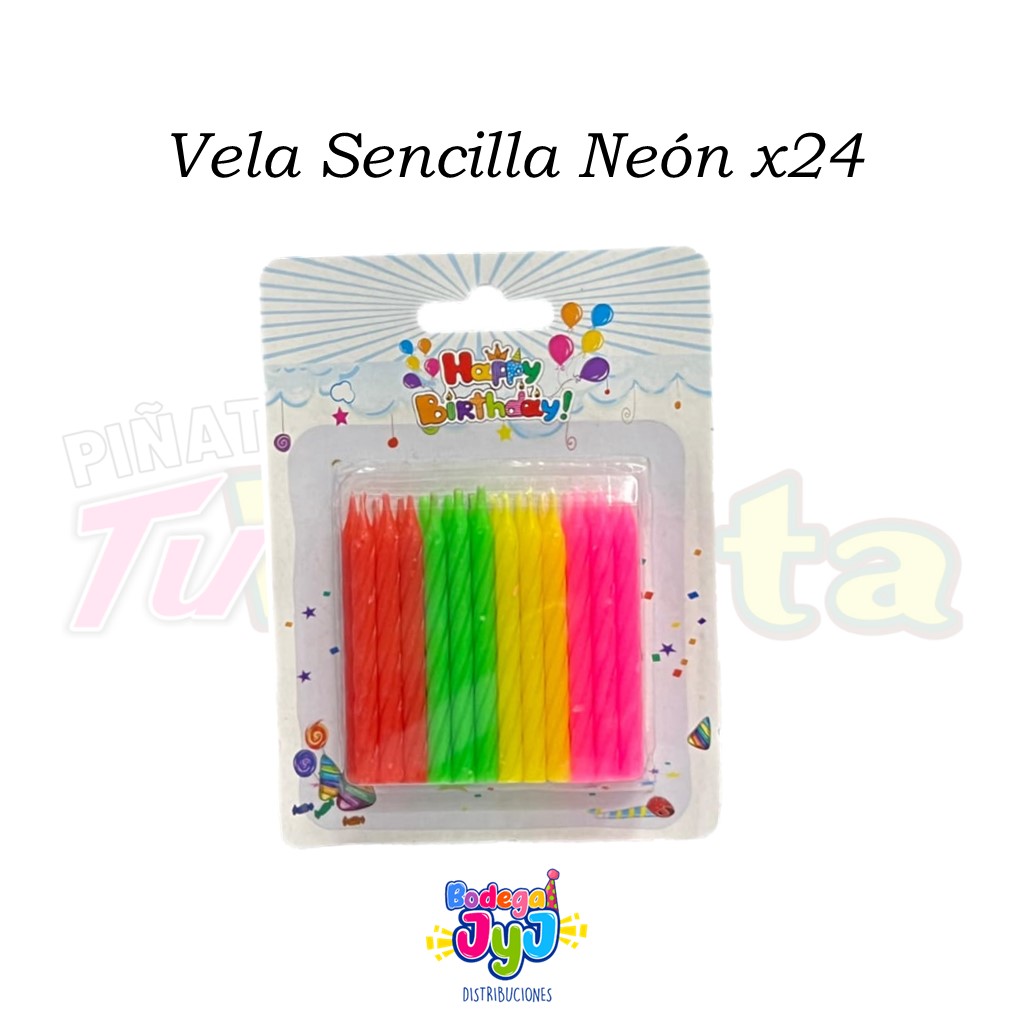 VELA SENCILLA NEÓN X24